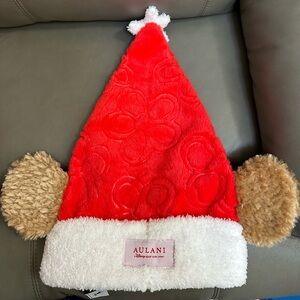 Aulani Duffy Bear Disney Red Santa Hat with Ears